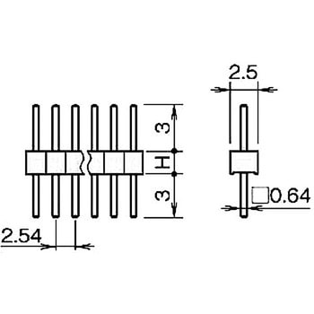 ピンヘッダー(ピン) PSS-410253-00(H=2.5) 廣杉計器