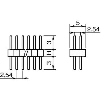 ピンヘッダー(ピン) PCB取付穴径Φ1.02 PSS-420153-00(H=1.5) 廣杉計器