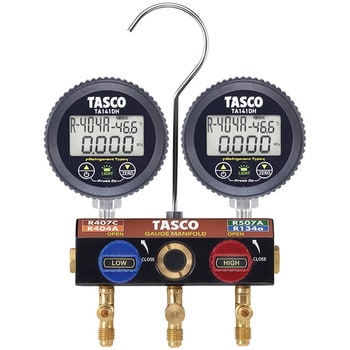 R404AR407CR134a用ボールバルブ式デジタルゲージマニホールドキット TASCO(タスコ)