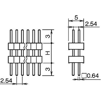 ピンヘッダー(ピン) PSS-421753-00(H=17.5) 廣杉計器