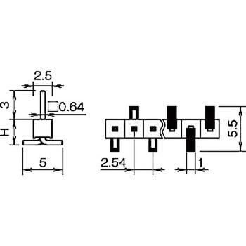 ピンヘッダー(ピン) PSM-410333-00(H=3.3) 廣杉計器
