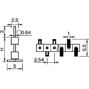 ピンヘッダー(ピン) PSM-410533-00(H=5.3) 廣杉計器