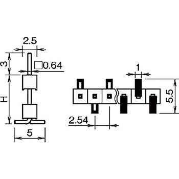 ピンヘッダー(ピン) PSM-410833-00(H=8.3) - 廣杉計器
