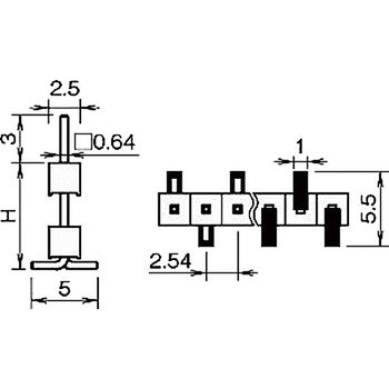 ピンヘッダー(ピン) PSM-411583-00(H=15.8) 廣杉計器