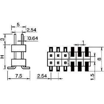 ピンヘッダー(ピン) PSM-421583-00(H=15.8) 廣杉計器