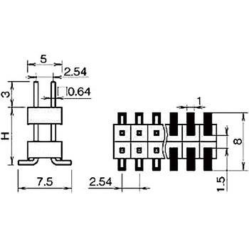 ピンヘッダー(ピン) PSM-422083-00(H=20.8) 廣杉計器