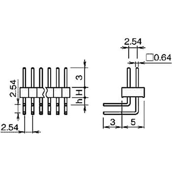 ピンヘッダー(ピン) PSR-420253-00(H=2.5，h=1.4) 廣杉計器