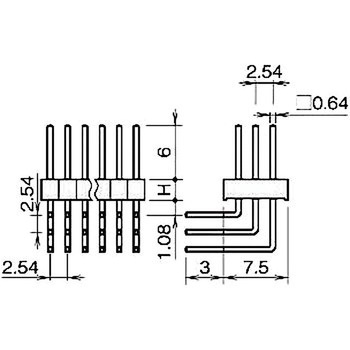 ピンヘッダー(ピン) PSR-430256-00(H=2.5) 廣杉計器