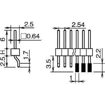 ピンヘッダー(ピン) PSL-410256-00(H=2.5) 廣杉計器