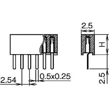 FSS-41035-04 ピンヘッダー(ソケット) PCB取付穴径Φ1.02 FSS-41035-00