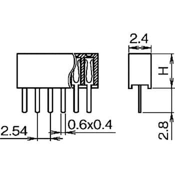 ピンヘッダー(ソケット) PCB取付穴径Φ1.02 FSS-41057-00(1列) 廣杉計器
