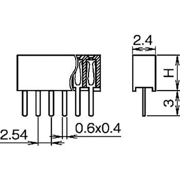 ピンヘッダー(ソケット) PCB取付穴径Φ1.02 FSS-41085-00(1列) 廣杉計器
