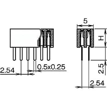FSS-42035-14 ピンヘッダー(ソケット) PCB取付穴径Φ1.02 FSS-42035-00