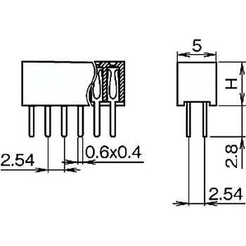 ピンヘッダー(ソケット) PCB取付穴径Φ1.02 FSS-42057-00(2列) 廣杉計器