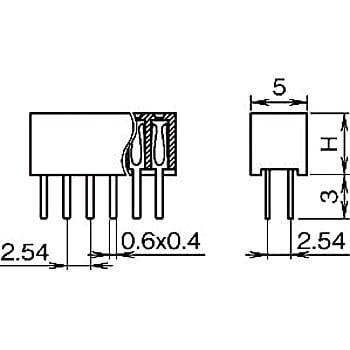 ピンヘッダー(ソケット) PCB取付穴径Φ1.02 FSS-42085-00(2列) 廣杉計器