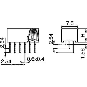 ピンヘッダー(ソケット) PCB取付穴径Φ1.02 FSR-43085-00(3列) 廣杉計器