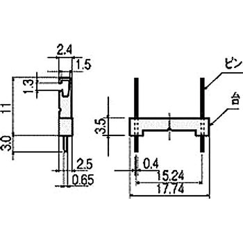 基板用マウントパーツ(調整部品用端子) HOV-1415 (ピッチ15.24) - 廣杉計器