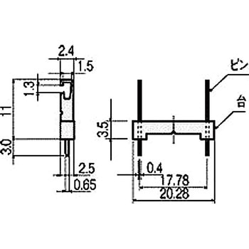 基板用マウントパーツ(調整部品用端子) HOV-1417 (ピッチ17.78) 廣杉計器