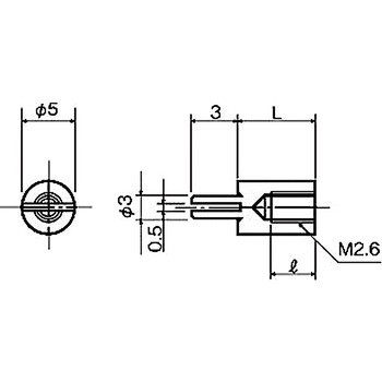 基板用マウントパーツ(ラグ端子取付台) KRB-2600(M=2.6 ピッチ0.45) 廣杉計器