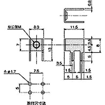 基板用マウントパーツ(電源端子) HP-0096O(t=0.8) 廣杉計器