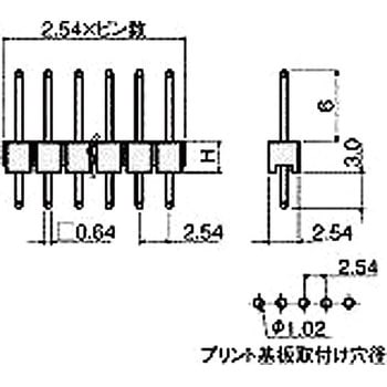 基板用マウントパーツ(プラグ) JTS-2500( ピッチ2.54mm)1列 廣杉計器