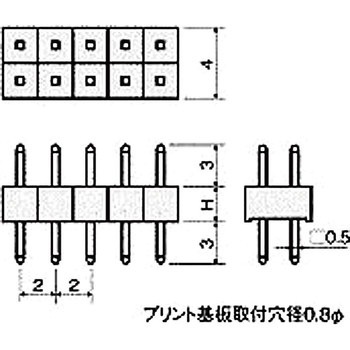 基板用マウントパーツ(段重ね端子) MTW-2002-00( ピッチ2.00mm)2列 廣杉計器