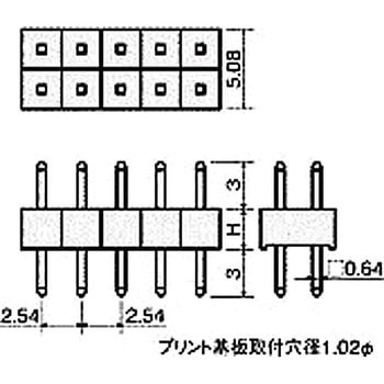 基板用マウントパーツ(段重ね端子) MTW-2510-00( ピッチ2.54mm)2列 廣杉計器