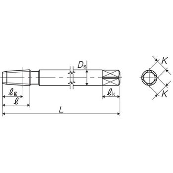 ロングシャンク管用テーパねじ用ハンドタップ 短ねじ形 LS-S-PT YAMAWA(ヤマワ)