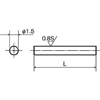 メカニカルパーツ(SUS304 精密シャフト) SRU-1500(Φ1.5 h5) 廣杉計器