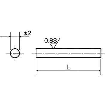 メカニカルパーツ(SUS304 精密シャフト) SRU-2000(Φ2 h5) 廣杉計器