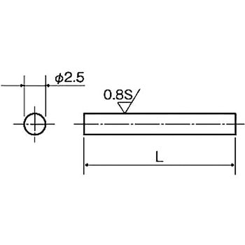 メカニカルパーツ(SUS303 精密シャフト) SRU-2500(Φ2.5 h5) 廣杉計器
