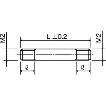 メカニカルパーツ(黄銅 両端右ネジ) ERB-2000(M=2 ピッチ0.4) 廣杉計器