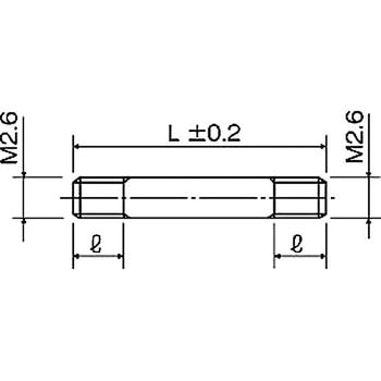 メカニカルパーツ(黄銅 両端右ネジ) ERB-2600(M=2.6 ピッチ0.45) 廣杉計器