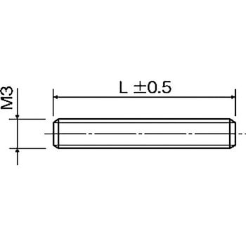 メカニカルパーツ(黄銅 全ネジ) ERB-300AC(M=3 ピッチ0.5) 廣杉計器
