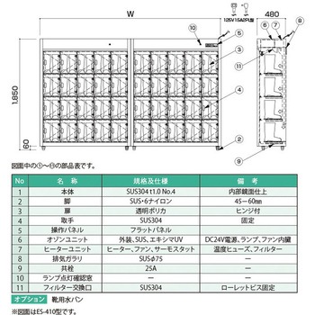 長靴用オゾン殺菌庫エキシマ ESシリーズ エキシマ