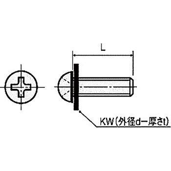 金属ネジ(アルミナベ小ネジ) A-0000-Nセットナベ小ネジ(KW付) 廣杉計器