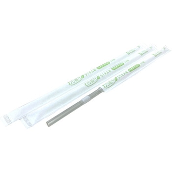 【国産】ジュース用バイオマスストロー6mm×21cmフレックス クリア(紙包装/500本入) 大一産業