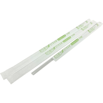 【国産】コーヒー用バイオマスストロー 4.5mm×18cmストレート クリア(紙包装/500本入) 大一産業