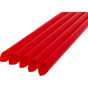 【国産】タピオカ用バイオマスストロー10mm×21cmストレート片先斜めカット 赤(包装なし/200本) 大一産業