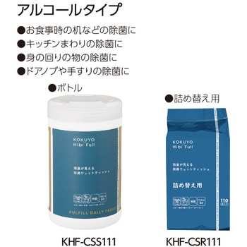 ヒビフル HibiFull ＜アルコール＞残量が見えるウェットティッシュ＜詰替式＞ コクヨ