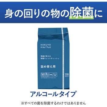 ヒビフル HibiFull ＜アルコール＞残量が見えるウェットティッシュ＜詰替式＞ コクヨ