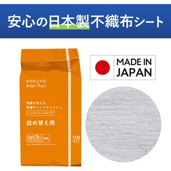ヒビフル HibiFull ＜ノンアルコール＞残量が見えるウェットティッシュ コクヨ
