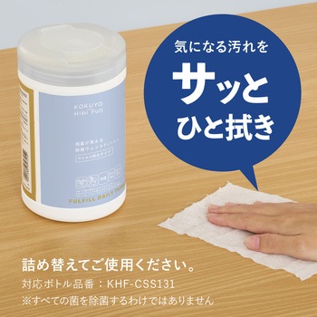 ヒビフル HibiFull ＜ウイルス除去成分配合＞残量が見えるウェットティッシュ コクヨ