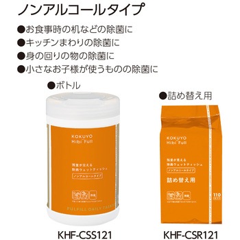 ヒビフル HibiFull ＜ノンアルコール＞残量が見えるウェットティッシュ コクヨ