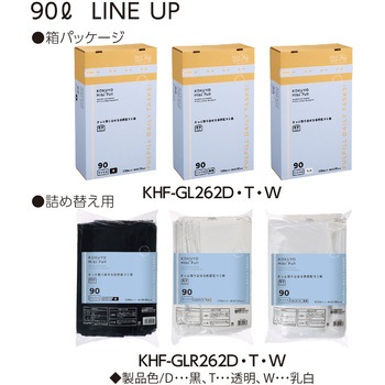 ヒビフル HibiFull さっと取り出せる低密度ゴミ袋(厚手・90L) コクヨ