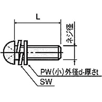 金属ネジ(ステンレス セットナベ小ネジ) U-0000-S1小セットナベ小ネジ(SW・PW付) - 廣杉計器