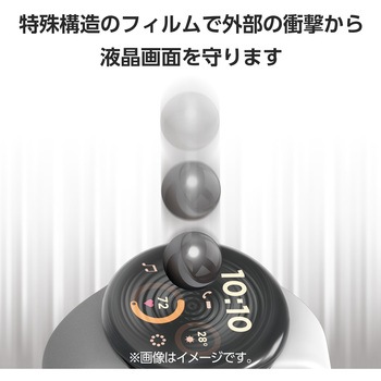 Google Pixel Watch 3 45mm 保護 フィルム 2枚セット 衝撃吸収 高透明 傷修復 指紋防止 気泡防止 エレコム