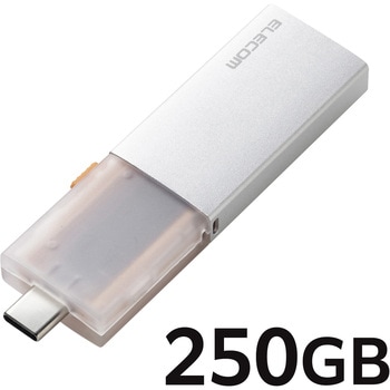 SSD 外付け USB3.2Gen2 読込最大1000MB/秒 USBメモリ型 スライド式 高速 耐衝撃 Type-C/USB-A 両対応 エレコム