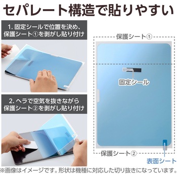 iPad 2024 用 フィルム アンチグレア ブルーライトカット 固定シール付 抗菌 指紋防止 反射防止 マット エレコム