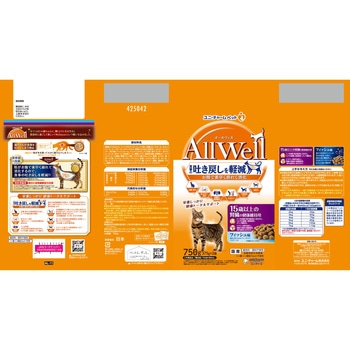 AllWell 15歳以上の腎臓の健康維持用 フィッシュ味 挽き小魚とささみフリーズドライパウダー入り Allwell